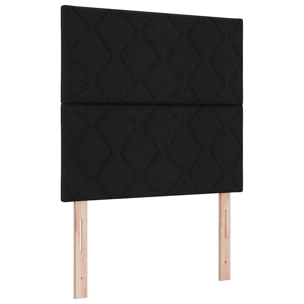 Letto a molle con materasso con led Nero 120 x 200 cm Tessuto