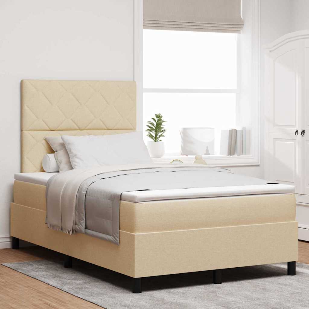 Letto a molle con materasso con led Crema 120 x 200 cm Tessuto