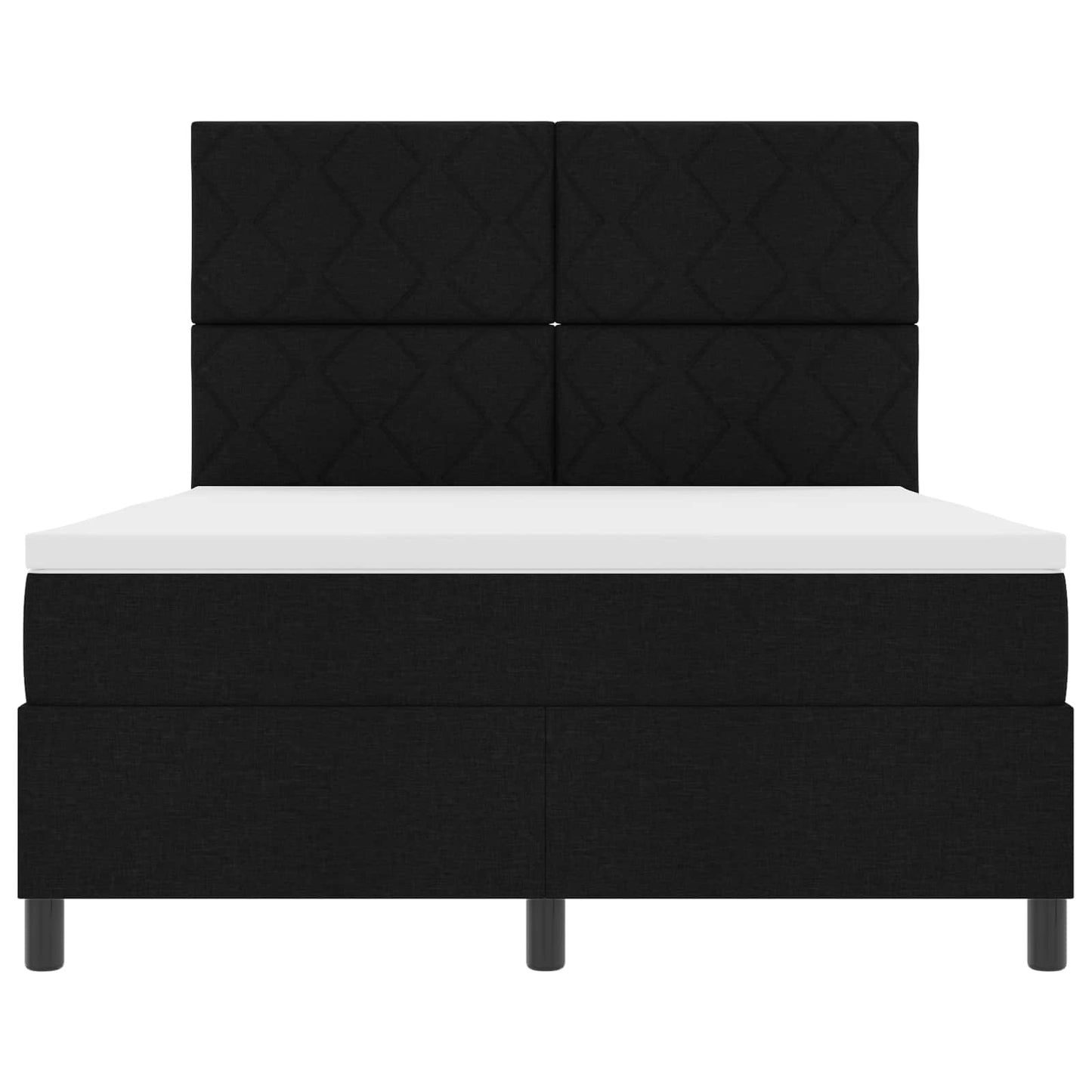 Letto a molle con materasso con led Nero 160 x 200 cm Tessuto