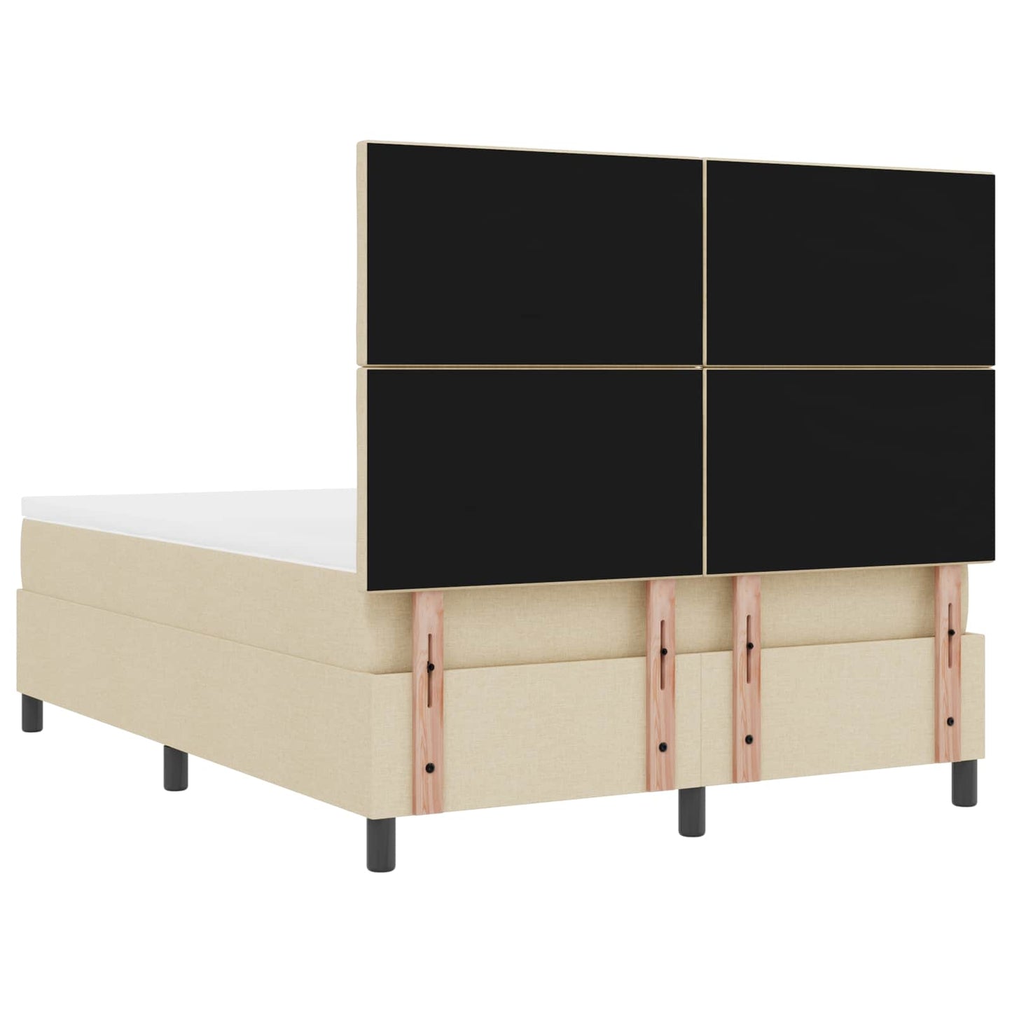 Letto a molle con materasso con led Crema 160 x 200 cm Tessuto