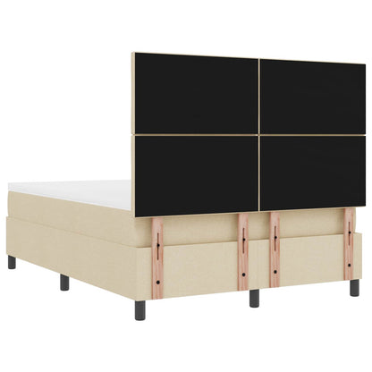 Letto a molle con materasso con led Crema 160 x 200 cm Tessuto