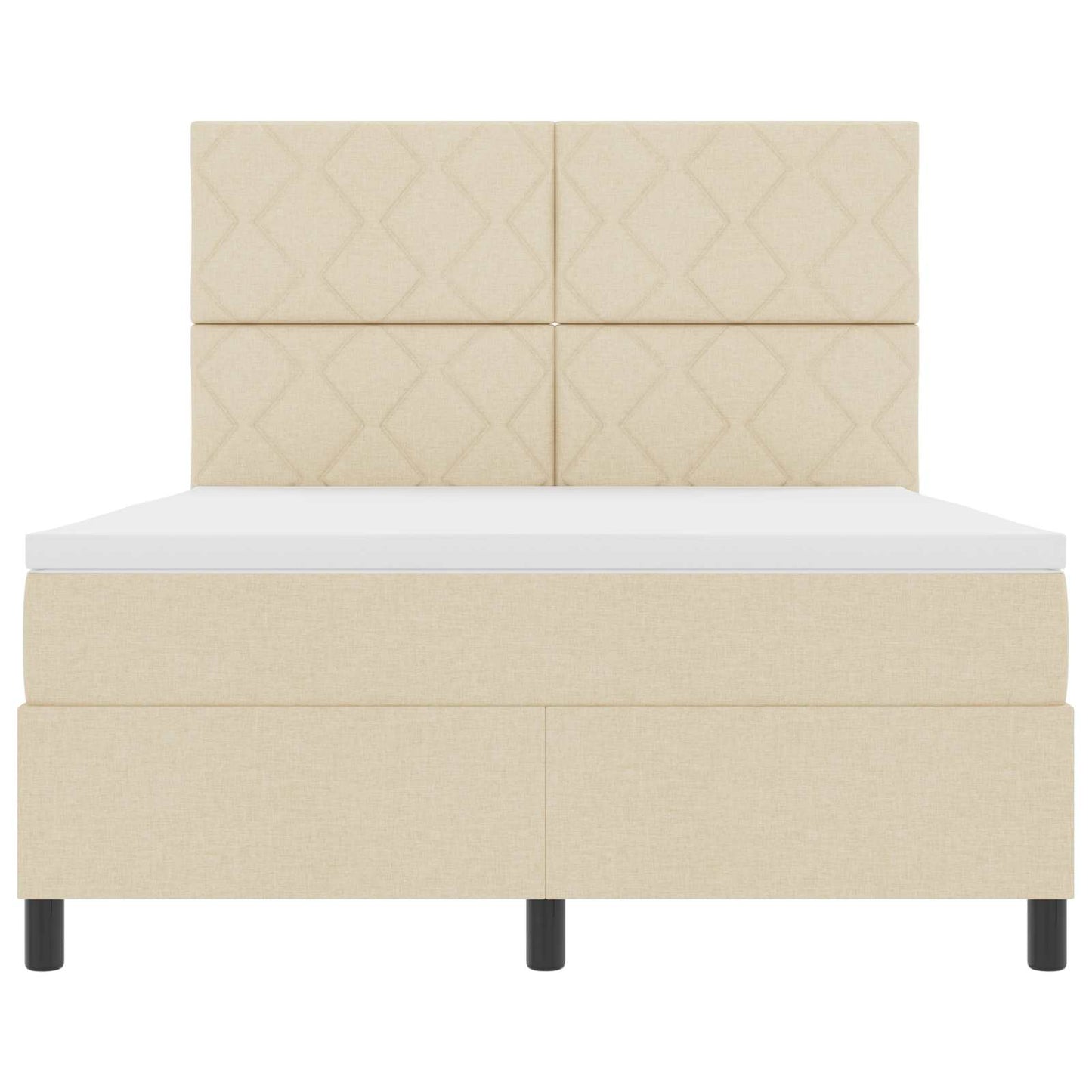 Letto a molle con materasso con led Crema 160 x 200 cm Tessuto