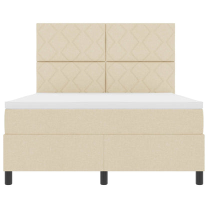 Letto a molle con materasso con led Crema 160 x 200 cm Tessuto