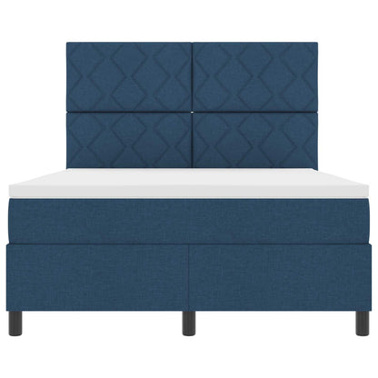 Letto a molle con materasso con led Blu 160 x 200 cm Tessuto