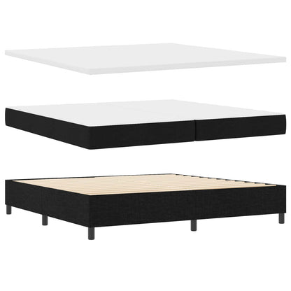 Letto a molle con materasso con led Nero 200 x 200 cm Tessuto