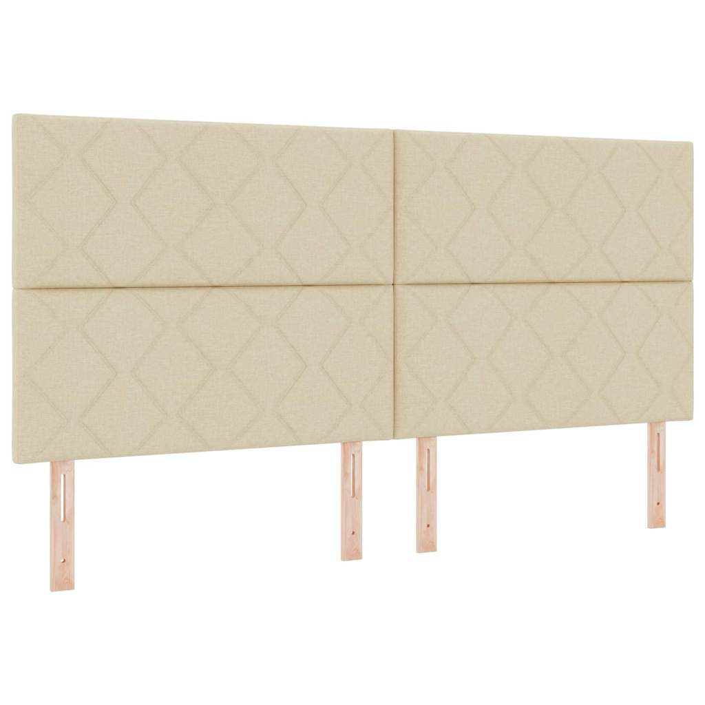 Letto a molle con materasso con led Crema 200 x 200 cm Tessuto