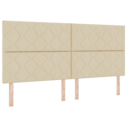 Letto a molle con materasso con led Crema 200 x 200 cm Tessuto