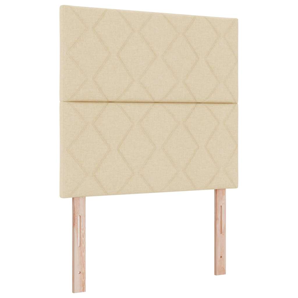 Letto a Sorgente LED con materasso Crema 100 x 200 cm Tessuto