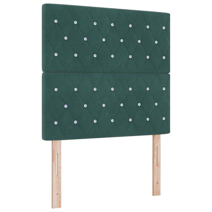 Letto a Sorgente LED Verde Scuro 100 x 200 cm Velluto