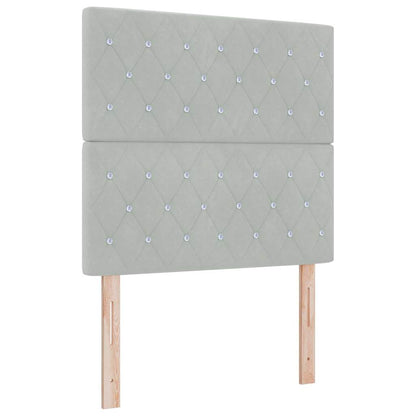 Letto a Sorgente LED Grigio chiaro 120 x 200 cm Velluto