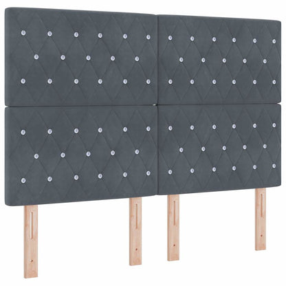 Letto a Sorgente LED Grigio scuro 140 x 190 cm Velluto