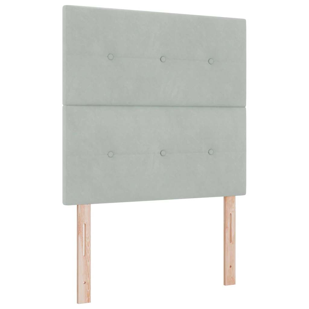 Letto a Sorgente LED Grigio chiaro 80 x 200 cm Velluto
