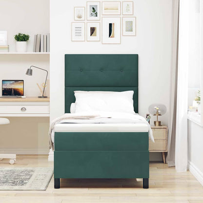 Letto a Sorgente LED Verde Scuro 80 x 200 cm Velluto