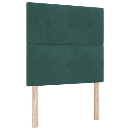 Letto a Sorgente LED Verde Scuro 80 x 200 cm Velluto