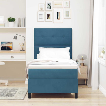 Letto a Sorgente LED con testiera Blu Scuro 80 x 200 cm Velluto