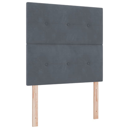 Letto a Sorgente LED Grigio scuro 100 x 200 cm Velluto