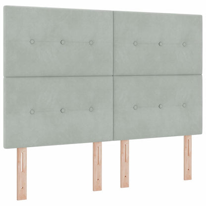 Letto a Sorgente LED Grigio chiaro 140 x 200 cm Velluto