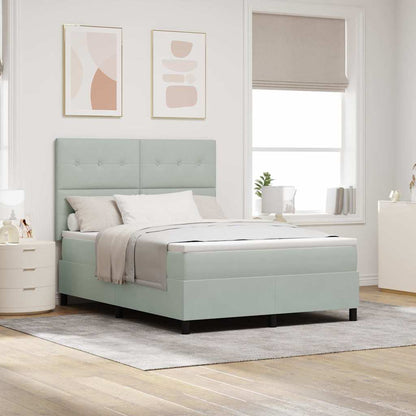 Letto a Sorgente LED Grigio chiaro 160 x 200 cm Velluto