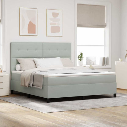 Letto a Sorgente LED Grigio chiaro 180 x 200 cm Velluto