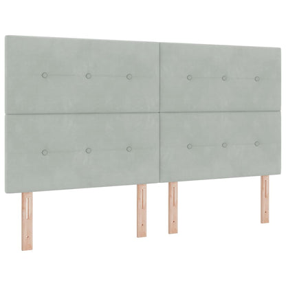 Letto a Sorgente LED Grigio chiaro 180 x 200 cm Velluto