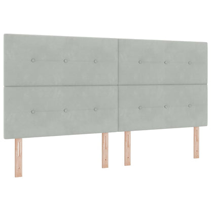Letto a Sorgente LED Grigio chiaro 200 x 200 cm Velluto
