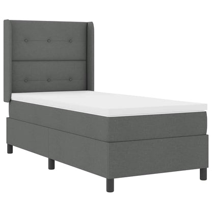 Letto a Sorgente LED Grigio scuro 90 x 190 cm Tessuto