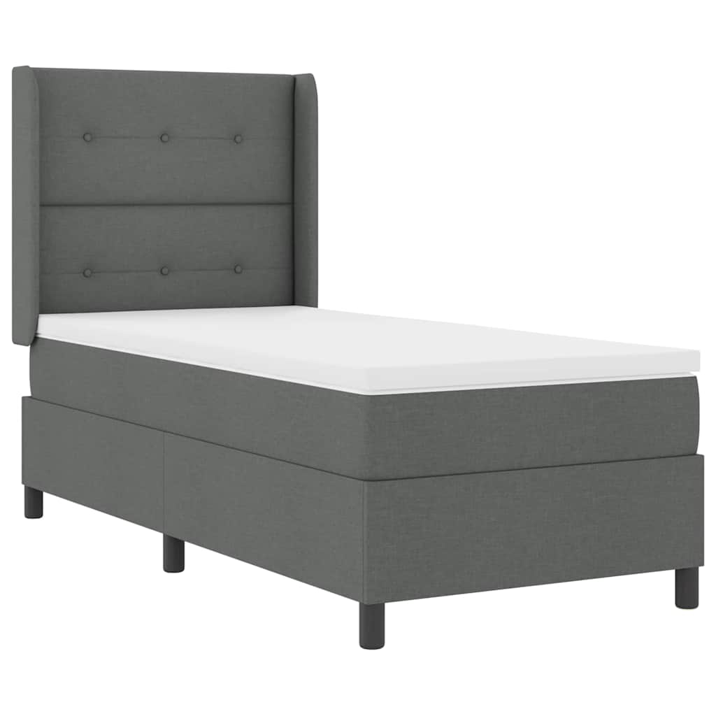 Letto a Sorgente LED Grigio scuro 90 x 200 cm Tessuto