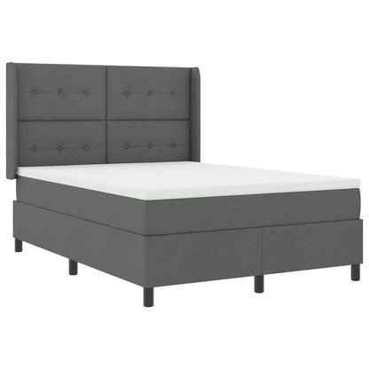 Letto a Sorgente LED Grigio scuro 140 x 190 cm Tessuto