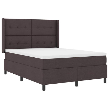 Letto a Sorgente LED Marrone Scuro 140 x 200 cm Tessuto