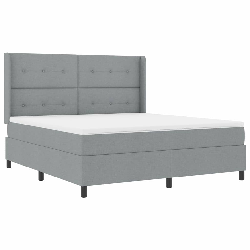 Letto a Sorgente LED Grigio chiaro 180 x 200 cm Tessuto