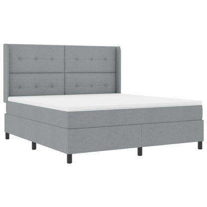 Letto a Sorgente LED Grigio chiaro 180 x 200 cm Tessuto