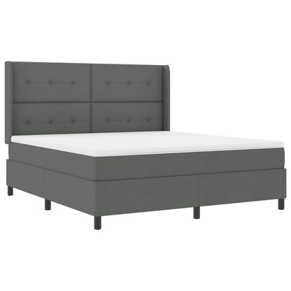 Letto a Sorgente LED Grigio scuro 180 x 200 cm Tessuto