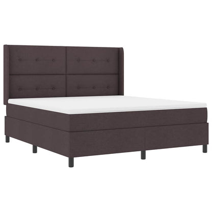 Letto a Sorgente LED Marrone Scuro 180 x 200 cm Tessuto