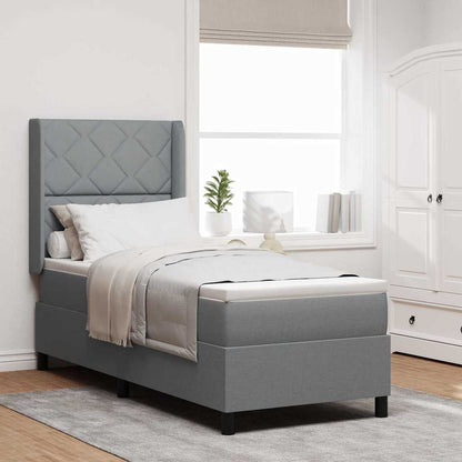 Letto a Sorgente LED Grigio chiaro 80 x 200 cm Tessuto