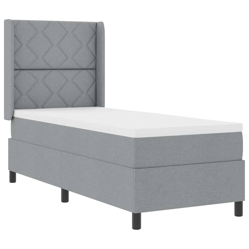 Letto a Sorgente LED Grigio chiaro 80 x 200 cm Tessuto