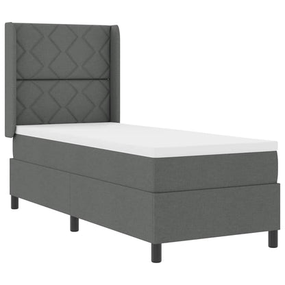 Letto a Sorgente LED Grigio scuro 80 x 200 cm Tessuto