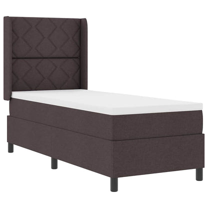 Letto a Sorgente LED Marrone Scuro 80 x 200 cm Tessuto