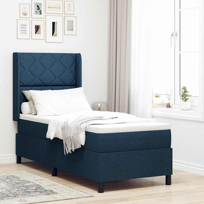 Letto a Sorgente LED con materasso Blu 80 x 200 cm Tessuto