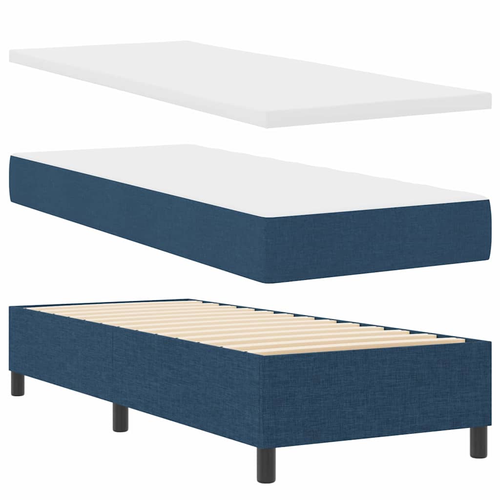 Letto a Sorgente LED con materasso Blu 80 x 200 cm Tessuto
