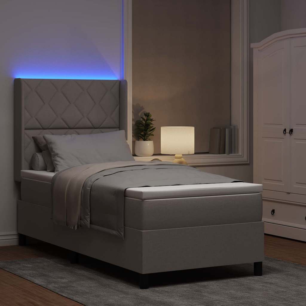 Letto a Sorgente LED con materasso Talpa 90 x 200 cm Tessuto