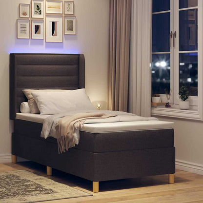 Letto a molle con materasso Marrone 90 x 190 cm Tessuto