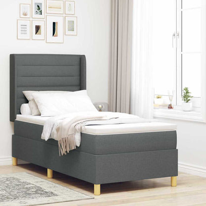 Letto a molle con materasso Grigio 90 x 200 cm Tessuto