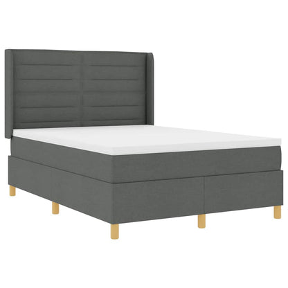 Letto a molle con materasso con led Grigio 140 x 190 cm Tessuto