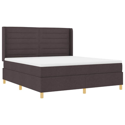Letto a molle con materasso Marrone 180 x 200 cm Tessuto