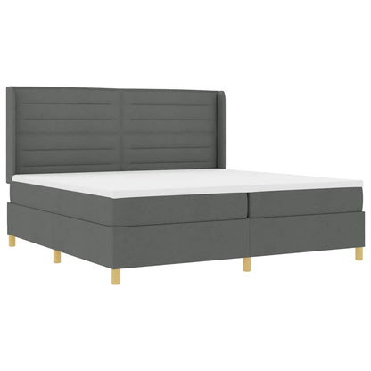 Letto a molle con materasso con led Grigio 140 x 200 cm Tessuto