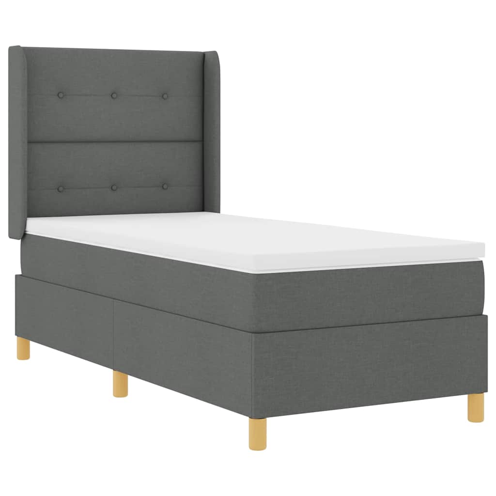 Letto a molle con materasso con led Grigio 80 x 200 cm Tessuto