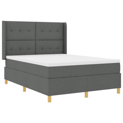 Letto a molle con materasso con led Grigio 160 x 200 cm Tessuto