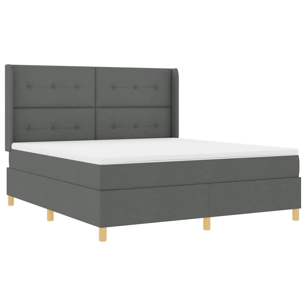 Letto a molle con materasso con led Grigio 180 x 200 cm Tessuto