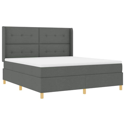 Letto a molle con materasso con led Grigio 180 x 200 cm Tessuto