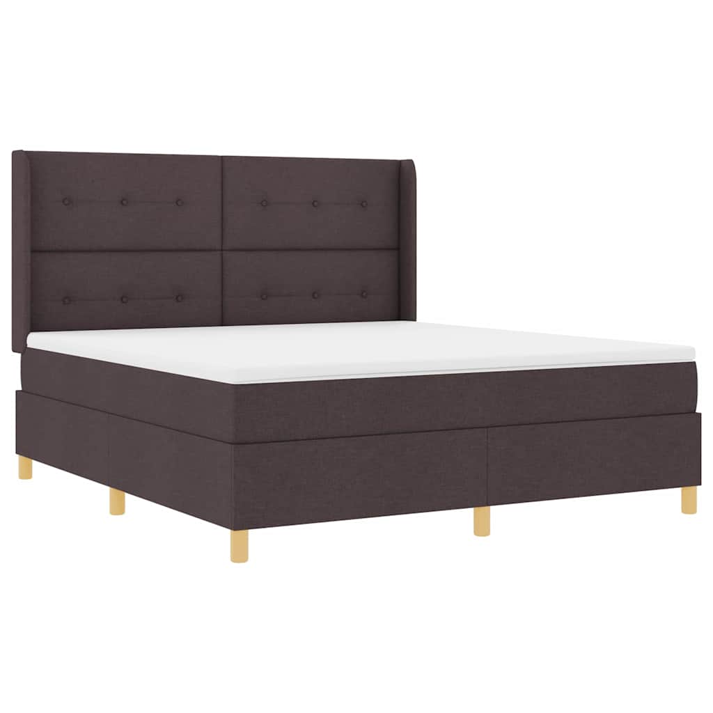 Letto a molle con materasso Marrone 180 x 200 cm Tessuto